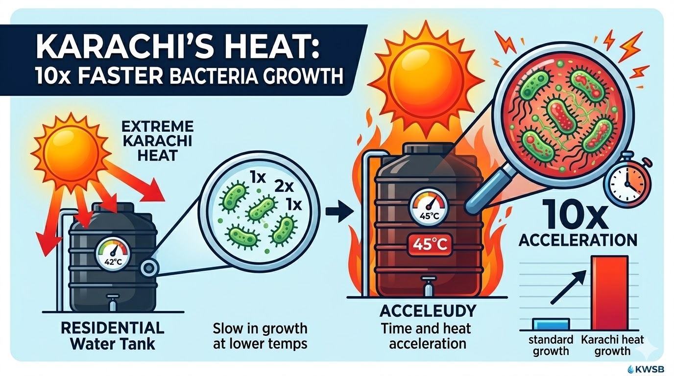 Why Karachi’s Heat Makes Bacterial Growth 10x Faster Inside Your Tank And Why Every Karachi Family Needs to Act Before It’s Too Late